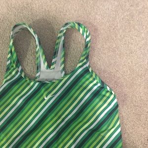 Nike Green Striped Racerback Tank